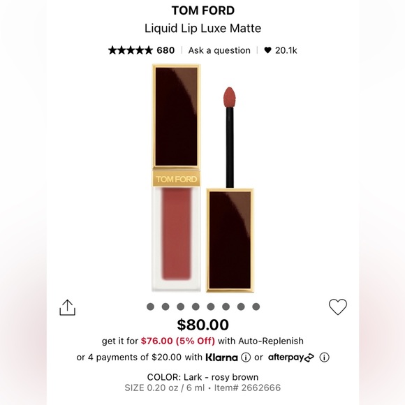 Tom Ford Liquid Lip Luxe Matte-Lark - Picture 1 of 6